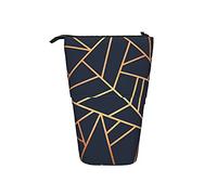 BAAROO Estuche para lápices de cobre y azul marino medianoche telescópico bolsa de cosméticos personalizada bolsa de cosméticos de gran capacidad papelería telescópica, color, 5.0cm*10.5cm*20.5cm,