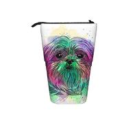 BAAROO Estuche para lápices de color Shih Tzu Dog Art Lindo estuche ligero soporte para lápices personalizado bolsa para bolígrafos para la escuela, color, 5.0cm*10.5cm*20.5cm, Estuche para lápices