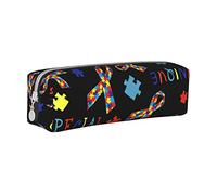 BAAROO Estuche para lápices de concienciación sobre el autismo con cremallera, duradero, portátil, bolsa de almacenamiento de oficina, soporte de artículos de tocador de viaje para mujeres y hombres,