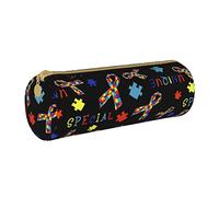 BAAROO Estuche para lápices de concienciación sobre el autismo con cremallera, duradero, portátil, bolsa de almacenamiento de oficina, soporte de artículos de tocador de viaje para mujeres y hombres,
