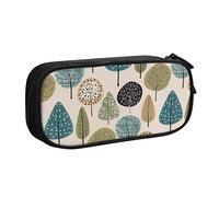 BAAROO Estuche para lápices de diseño abstracto floral, compartimentos para bolígrafos, multifuncional, bolsa de maquillaje, organizador de papelería de almacenamiento grande con cremallera para