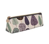 BAAROO Estuche para lápices de diseño abstracto floral morado con cremallera, duradero, portátil, bolsa de almacenamiento de oficina, soporte de artículos de tocador de viaje para mujeres y hombres,