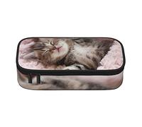 BAAROO Estuche para lápices de gato durmiendo de gran capacidad, simple y duradero, multifuncional, adecuado para adolescentes, niños y niñas, S, color, 5.0cm*10.5cm*20.5cm, Estuche para lápices