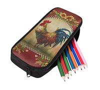 BAAROO Estuche para lápices de girasol de pollo para niños y niñas, estuche para bolígrafos, bolsa para bolígrafos, papelería escolar para niños, rojo, color, 5.0cm*10.5cm*20.5cm, Estuche para lápices