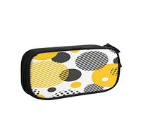 BAAROO Estuche para lápices de gran capacidad amarillo con círculos geométricos infinitos bolsa para lápices de oficina soporte organizador estación, color, 5.0cm*10.5cm*20.5cm, Estuche para lápices