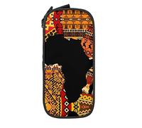 BAAROO Estuche para lápices de gran capacidad con mapas africanos con patrón étnico, estuche de gran capacidad para bolígrafos con cremallera, lápiz C, color, 5.0cm*10.5cm*20.5cm, Estuche para lápices