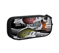 BAAROO Estuche para lápices de guitarra con gráficos coloridos para guitarra, estuche de lápices de gran capacidad con cremallera, lápiz de pie B, color, 5.0cm*10.5cm*20.5cm, Estuche para lápices