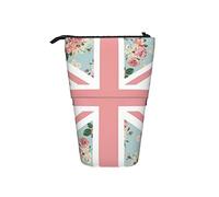 BAAROO Estuche para lápices, diseño de rosas inglesas, bandera de la Unión para estudiantes, papelería, organizador de papelería de gran capacidad, ligero de pie P, color, 5.0cm*10.5cm*20.5cm, Estuche