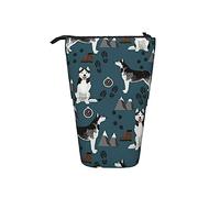 BAAROO Estuche para lápices Husky Senderismo Azul Marino Oscuro Telescópico Bolsa de lápices Impresión Estuche Telescópico Portátil Papelería Telescopi, color, 5.0cm*10.5cm*20.5cm, Estuche para