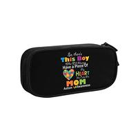 BAAROO Estuche para lápices I Love My Autism Son Stand Up Pencil Bag Girls Pencils Bag with Zipper Student Pencil Case, para estudiantes, SC, color, 5.0cm*10.5cm*20.5cm, Estuche para lápices