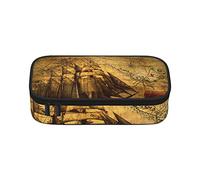 BAAROO Estuche para lápices náutico con temática pirata de gran capacidad, bolsa de papelería de oficina, bolsa de cosméticos con compartimentos para niñas Bo, color, 5.0cm*10.5cm*20.5cm, Estuche para lápices