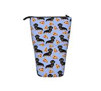 BAAROO Estuche para lápices Pizza Comida Dachshund Perro Lindo Bolsa de Maquillaje Gran Capacidad Stand Up Pen Bag Impresión Papelería Bolsa telescópica f, color, 5.0cm*10.5cm*20.5cm, Estuche para