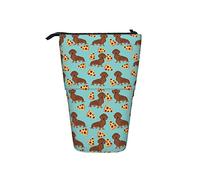 BAAROO Estuche para lápices Pizza Comida Dachshund perro marrón estudiantes papelería caso ligero telescópico lápiz caso gran capacidad St, color, 5.0cm*10.5cm*20.5cm, Estuche para lápices