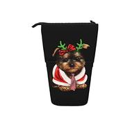 BAAROO Estuche para lápices Yorkshire Terrier taza de té perro Navidad rojo telescópico bolsa de lápiz ligero bolsa de maquillaje impresión vertical lápiz, color, 5.0cm*10.5cm*20.5cm, Estuche para