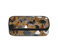 BAAROO Estuche para niños y niñas de gran capacidad con estampado de gallo y pollo, para suministros escolares y de oficina, R, color, 5.0cm*10.5cm*20.5cm, Estuche para lápices