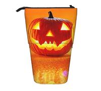 BAAROO Estuche telescópico con estampado de lámpara de calabaza, bolsa para bolígrafos, organizador de bolígrafos con cremallera para oficina, #620, 21x10.5x5cm