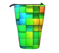 BAAROO Estuche telescópico con estampado de teñido anudado de arco iris, estuche organizador de bolígrafos con cremallera para oficina, #611, 21x10.5x5cm