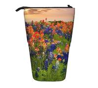 BAAROO Estuche telescópico para lápices Texas Bluebonnets Scenery Print Standing Pencil Bag Stationery Case Telescópico Pen Holder Pop Up Pencil Holder for Office Work Holiday Gift, #676, 21x10.5x5cm