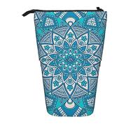 BAAROO Estuche telescópico vintage con estampado de mandala, flores, bohemio, estuche de papelería, soporte telescópico para bolígrafos, soporte para lápices para oficina, trabajo, regalo de
