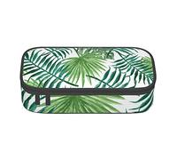 BAAROO Estuche transparente con patrón de hoja de palmera, gran capacidad, para niñas y niños, estuche de poliéster con impresión escolar y oficina, color, 5.0cm*10.5cm*20.5cm, Estuche para lápices