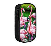 BAAROO Flamingos in The Water - Estuche de gran capacidad y duradero, estuche de oficina plegable con cremallera Compar, color, 5.0cm*10.5cm*20.5cm, Estuche para lápices