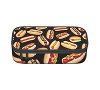 BAAROO Fun Food Hot Dogs Estuche de gran capacidad para niñas y niños, estuche de poliéster con estampado de oficina escolar, color, 5.0cm*10.5cm*20.5cm, Estuche para lápices