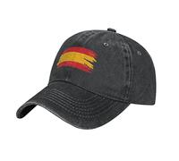 BAAROO Gorra de béisbol con bandera de la nación española de España para hombre, color negro, vintage, algodón, lavado, gorra ajustable unisex para adultos, #1827, M/talla única