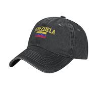 BAAROO Gorra de béisbol de la bandera de Venezuela para hombre, color negro, vintage, algodón, lavada, gorra ajustable unisex para adultos, #1591, M/talla única