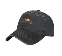 BAAROO Gorra de béisbol de mezclilla lavada con bandera de España (18) para hombre, color negro, vintage, de algodón, unisex, #1337, M/talla única