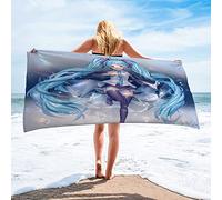 BAAROO Hatsune Miku-Dance - Toalla de playa de microfibra de absorción ligera sin arena, secado rápido, toalla de camping para piscina, 130 cm y 80 cm