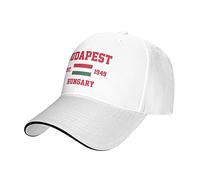 BAAROO Hungría Est.1949 Budapest Gorra de béisbol de malla para correr, sombreros de viaje, gorras de verano ajustables para exteriores, color blanco, #487, M/talla única