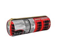 BAAROO Inglaterra Reino Unido retro Londres teléfono impreso cuero cremallera lápiz bolsa, papelería portátil, organizador papelería Cas, color, 5.0cm*10.5cm*20.5cm, Estuche para lápices