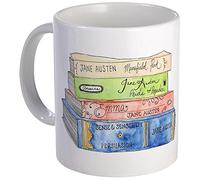 BAAROO Jane Austen Books Taza de cerámica para café, taza de té, 325 ml