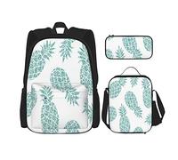 BAAROO Juego de 3 mochilas con patrón de primavera pino pin comida bebida ananas gráfico color exótico diseño libro bolsa viaje trabajo, color, 5.0cm*10.5cm*20.5cm, Estuche para lápices