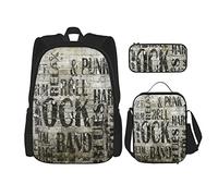 BAAROO Juego de 3 mochilas de música rock póster libro bolsa viaje camping trabajo escuela bolsa lápiz estuche almuerzo bolsa combinación para mí, color, 5.0cm*10.5cm*20.5cm, Estuche para lápices