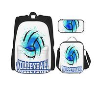BAAROO Juego de 3 mochilas grunge voleibol libro bolsa viaje camping trabajo escuela bolsa lápiz estuche almuerzo bolsa combinación para mí, color, 5.0cm*10.5cm*20.5cm, Estuche para lápices
