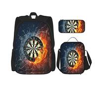 BAAROO Juego de 3 mochilas quemando diana bolsa de libro viaje camping trabajo escuela bolsa lápiz estuche almuerzo bolsa combinación para mí, color, 5.0cm*10.5cm*20.5cm, Estuche para lápices