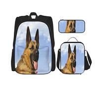 BAAROO Juego de 3 piezas Mochilas de piel de pastor cielo majestuoso animales grandes vida silvestre libro bolsa viaje camping trabajo escuela bolsa lápiz, color, 5.0cm*10.5cm*20.5cm, Estuche para lápices