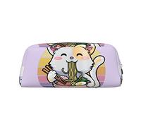 BAAROO Kawaii Anime Cat Eating Ramen Estuche con cremallera de gran capacidad, bolsa de papelería adecuada para la escuela, oficina, niños y niñas, color, 5.0cm*10.5cm*20.5cm, Estuche para lápices