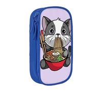 BAAROO Kawaii Anime Cat Eating Ramen Estuche con cremallera de gran capacidad, bolsa de papelería adecuada para la escuela, oficina, niños y niñas, color, 5.0cm*10.5cm*20.5cm, Estuche para lápices