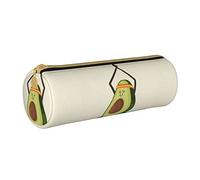 BAAROO Lindo estuche de cuero con cremallera para lápices de yoga, aguacate impreso, bolsa de papelería portátil, estuche organizador de papelería, unisex, color, 5.0cm*10.5cm*20.5cm, Estuche para lápices