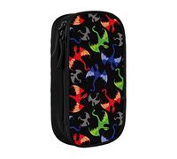 BAAROO Lindo estuche negro de dragones de dibujos animados para niños, niñas, adolescentes, caja de lápices de gran capacidad con cremallera, bolsa organizadora para escuela, oficina B, color,