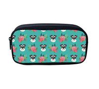 BAAROO Lindo estuche para lápices con diseño de perro Schnauzer para niñas adolescentes, bolsa de maquillaje para cosméticos, bolsa de maquillaje para niños, soporte para bolígrafos escolares, monedero, color, 5.0cm*10.5cm*20.5cm, Estuche para lápices