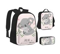 BAAROO Lindo Koala Mom and Baby - Juego de bolsas escolares para niñas y niños, bolsas escolares ligeras con bolsa de almuerzo y estuche para lápices, color, 5.0cm*10.5cm*20.5cm, Estuche para lápices