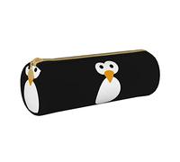 BAAROO Lindo pingüino impreso cuero cremallera lápiz bolsa, bolsa de papelería portátil, organizador de papelería, estuche de papelería, unisex, color, 5.0cm*10.5cm*20.5cm, Estuche para lápices