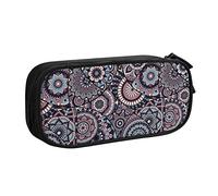 BAAROO Mandalas - Estuche para lápices con elementos vintage, estuche multifuncional para maquillaje, organizador de papelería con cremallera para oficina y viajes, #284, 21x10.5x5cm