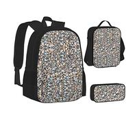 BAAROO Mochila escolar con estampado de piedras de guijarros para adolescentes, niñas, niños, bolsas escolares, bolsa de almuerzo, estuche para lápices, ligera, resistente al agua, color,