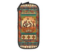 BAAROO Native American Sun Happy Dance Indian Pencil Case Pencil Box Minimalista Portátil Durable Zipper Pen Pouch para la escuela de, color, 5.0cm*10.5cm*20.5cm, Estuche para lápices