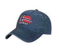 BAAROO Navy Cool Norway Flag Norway Gorra de béisbol patriótica Hombres Vintage Algodón Lavado Denim Sombreros Unisex, #983, M/talla única