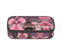 BAAROO Paris Street - Estuche grande para lápices, diseño de la Torre Eiffel, con compartimentos con cremallera, para oficina, #199, 21x10.5x5cm